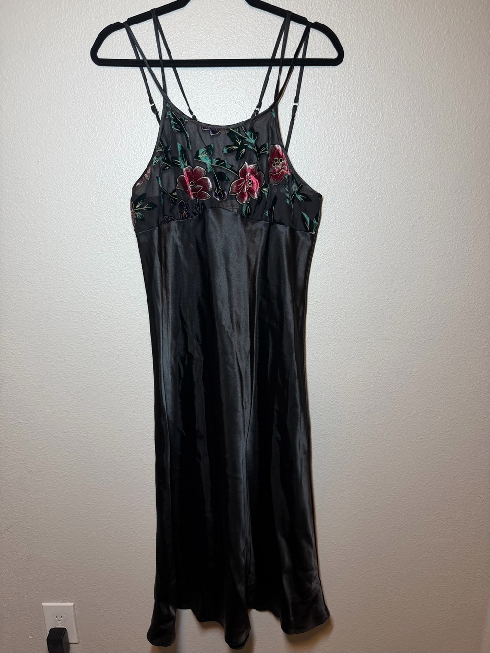 Vintage Y2K 90's Fairy Slip Dress Small Sheer Velvet Floral whimsigoth gothic